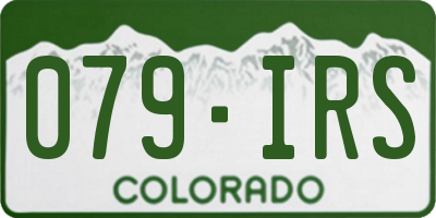 CO license plate 079IRS