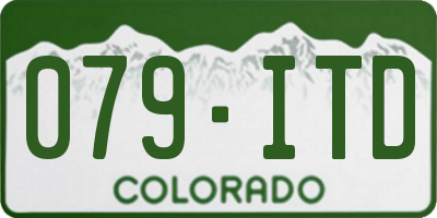 CO license plate 079ITD