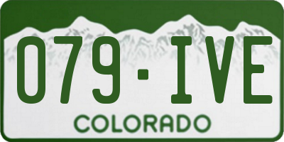 CO license plate 079IVE