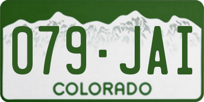 CO license plate 079JAI