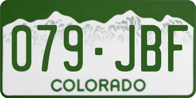 CO license plate 079JBF