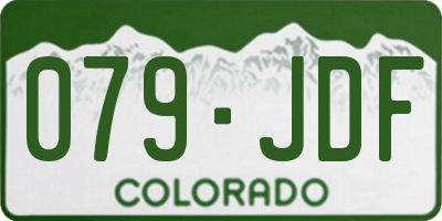 CO license plate 079JDF