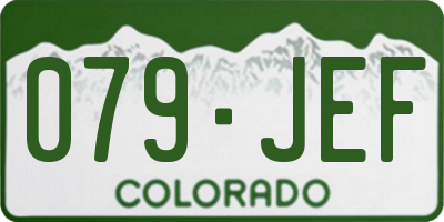 CO license plate 079JEF