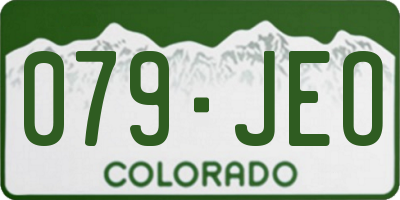 CO license plate 079JEO