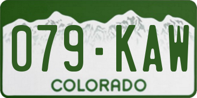 CO license plate 079KAW