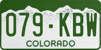 CO license plate 079KBW