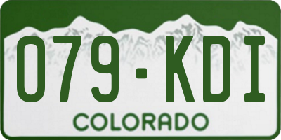 CO license plate 079KDI