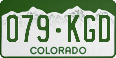CO license plate 079KGD