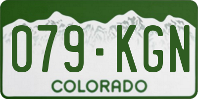CO license plate 079KGN