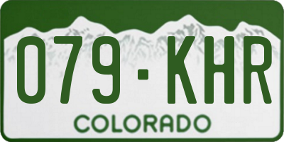 CO license plate 079KHR