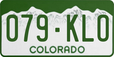 CO license plate 079KLO