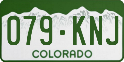 CO license plate 079KNJ