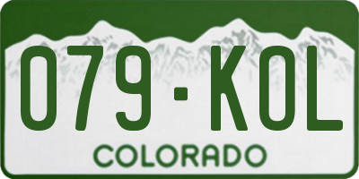 CO license plate 079KOL