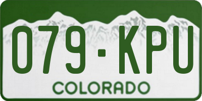 CO license plate 079KPU