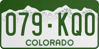 CO license plate 079KQO