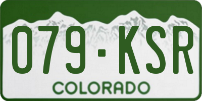 CO license plate 079KSR