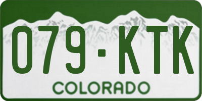 CO license plate 079KTK