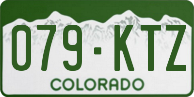 CO license plate 079KTZ