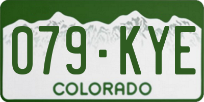 CO license plate 079KYE