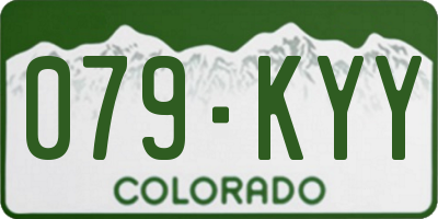CO license plate 079KYY