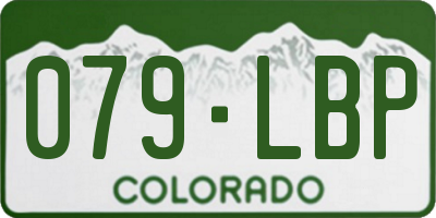 CO license plate 079LBP