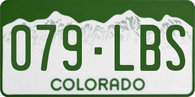 CO license plate 079LBS