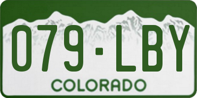 CO license plate 079LBY