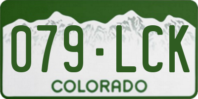CO license plate 079LCK
