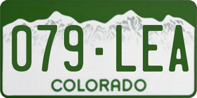 CO license plate 079LEA