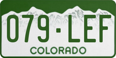CO license plate 079LEF