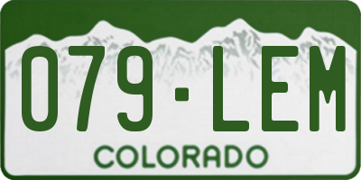 CO license plate 079LEM