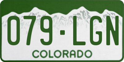CO license plate 079LGN