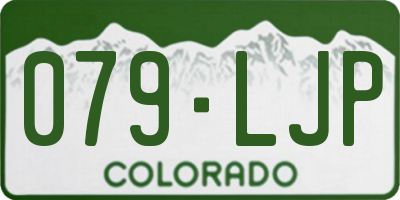 CO license plate 079LJP