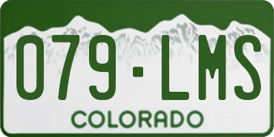 CO license plate 079LMS