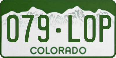 CO license plate 079LOP