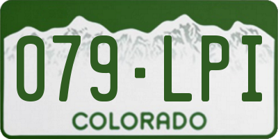 CO license plate 079LPI