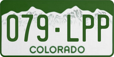 CO license plate 079LPP