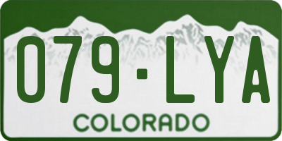CO license plate 079LYA