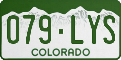 CO license plate 079LYS