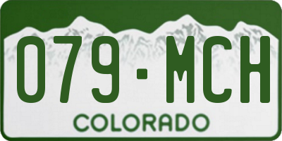 CO license plate 079MCH
