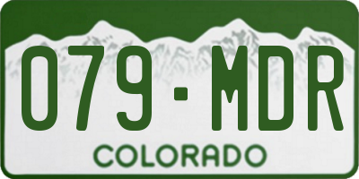 CO license plate 079MDR