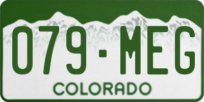 CO license plate 079MEG