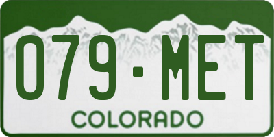 CO license plate 079MET