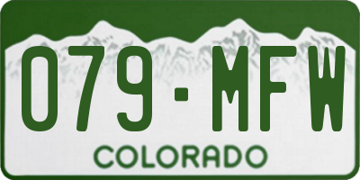 CO license plate 079MFW
