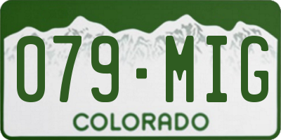 CO license plate 079MIG