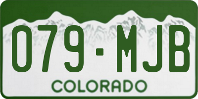 CO license plate 079MJB
