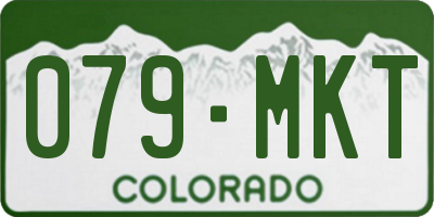 CO license plate 079MKT