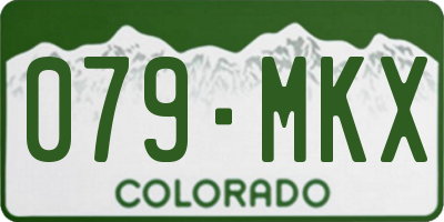CO license plate 079MKX