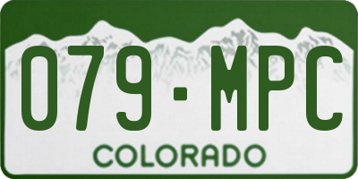 CO license plate 079MPC