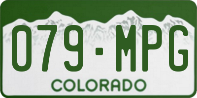CO license plate 079MPG